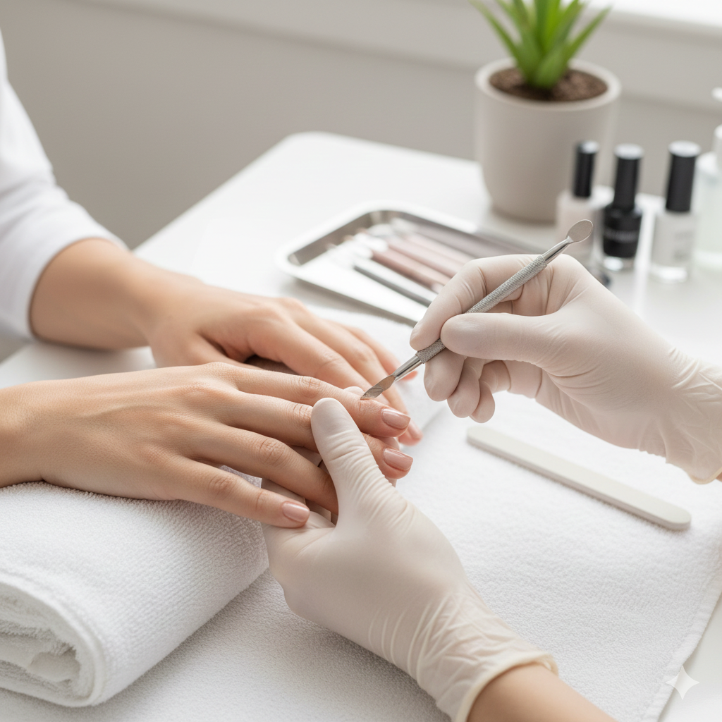 Professional manicure and pedicure service